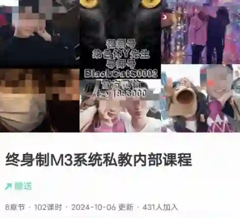 黑猫《终身制M3系统私教内部课程》-美库-图集网站地址【共享会员账号】