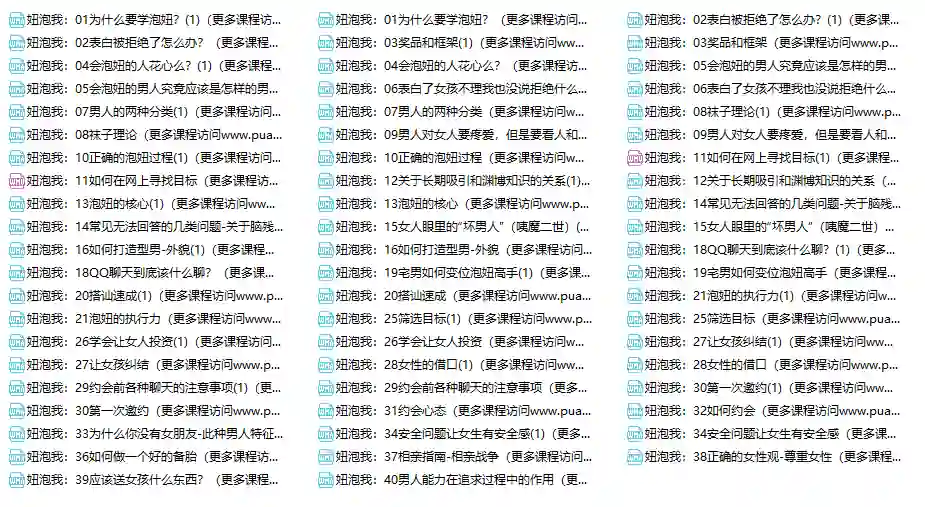 妞泡我课程实战指南:专属情感转化秘籍限时揭秘-美库-图集网站地址【共享会员账号】